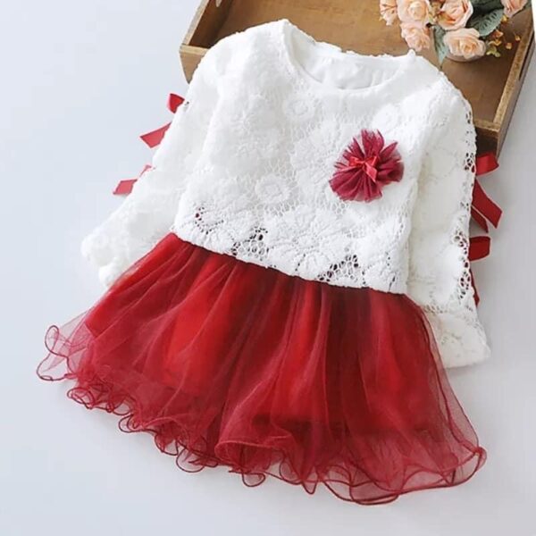 Vestido blanco con rojo