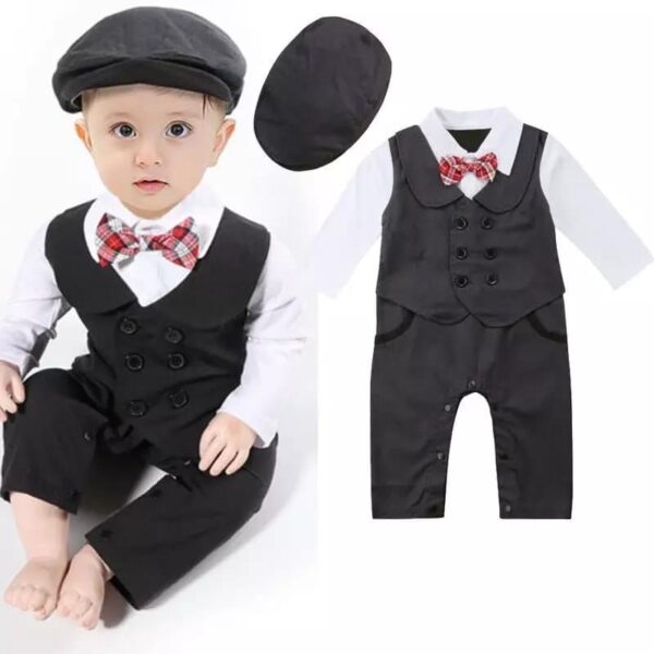 Mameluco formal negro de bebé